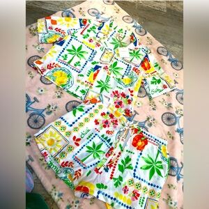 NWT Cynthia Rowley Bell Pepper Button Front and Shorts Pajama Set